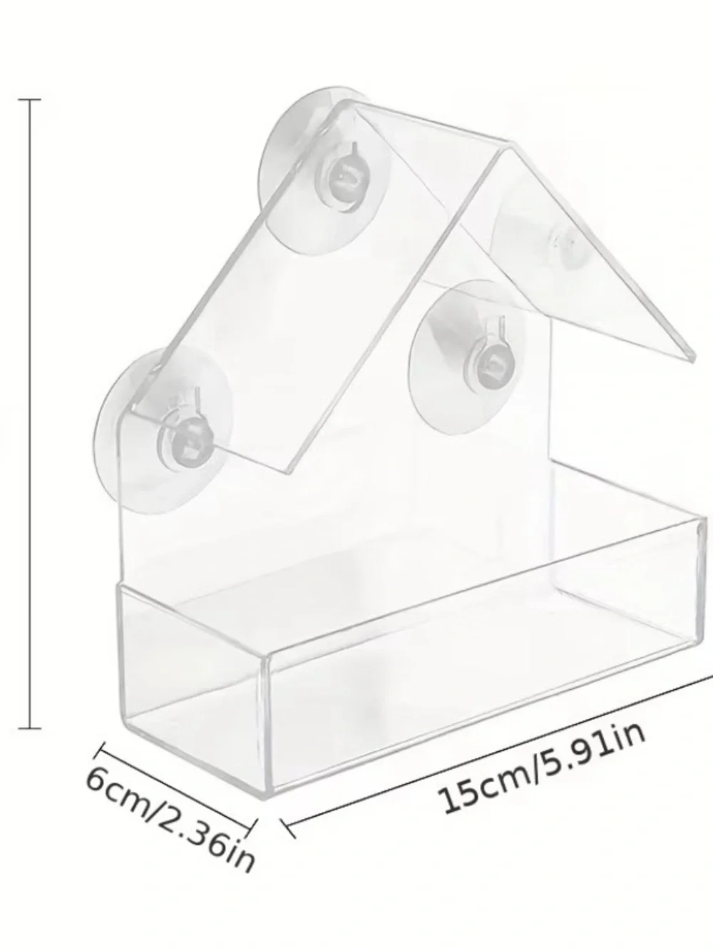 Clear Window-Mount Bird Feeder - Transparent Acrylic